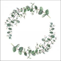 Ambiente Eucalyptus Branch White papírszalvéta 33x33cm, 20db-os