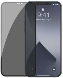 Baseus Set 2 x Folie Compatibila cu iPhone 12 Mini, Sticla Securizata 3D, Full Screen, Anti-Spy, Baseus, Cu Rama, Negru