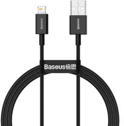 Baseus Cablu de date USB - Compatibil cu Mufa Lightning, Baseus Superior, Fast Charging 2, 4 A, Lungime 2m, Negru