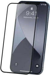 Baseus Set 2 x Folie Compatibila cu iPhone 12 Pro / Compatibila cu iPhone 12, Full screen, 0, 23 mm, Sticla Securizata cu Rama Neagra