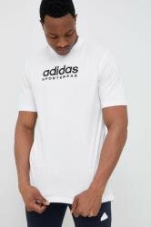 Adidas pamut póló fehér, mintás - fehér L