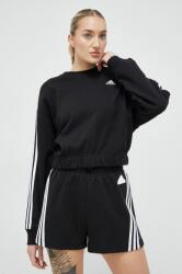Adidas pamut melegítőfelső fekete, női, nyomott mintás - fekete L - answear - 20 990 Ft
