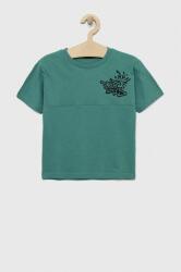 Sisley gyerek pamut póló zöld, nyomott mintás - zöld 160