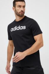 Adidas pamut póló fekete, nyomott mintás, IC9274 - fekete S