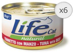 Life Pet Care nedves macskaeledel, tonhal és marha, 6 x 85 g