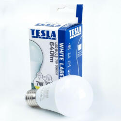 TESLA - LED BL270927-5D, izzó BULB E27, 9W, 230V, 806lm, 30 000h, 2700K meleg fehér, 200°, st