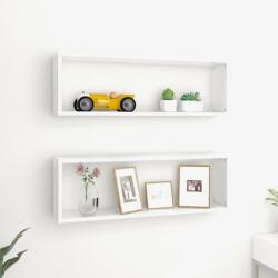 vidaXL Rafturi de perete cub, 2 buc. , alb, 80x15x26, 5 cm PAL (807106) Raft