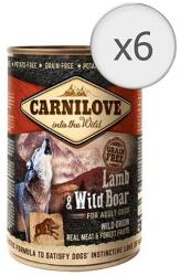 CARNILOVE Wild Meat Nedves kutyaeledel, Bárány és vaddisznó, 6x400g