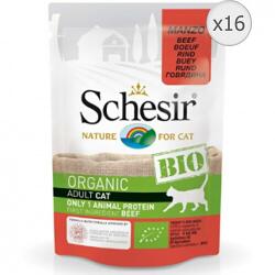 Schesir Bio nedves macskaeledel, marha, 16 x 85 g