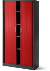 Jan Nowak® | DAMIAN Fém szekrény harmonika ajtókkal / Antracit-piros (759)