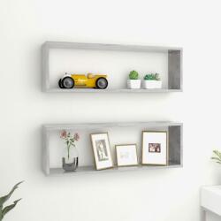 vidaXL Rafturi de perete cub, 2 buc. , gri beton, 80x15x26, 5 cm, PAL (807118) Raft