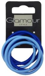 Glamour Elastice pentru păr, fără metal, albastre - Glamour 6 buc