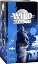 Wild Freedom 24x85g Wild Freedom Adult tálcás nedves macskatáp- Cold River - tőkehal & csirke
