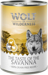 Wolf of Wilderness 24x400g Wolf of Wilderness Taste of Savanna - pulyka, marha, kecske nedves kutyatáp