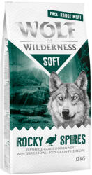 Wolf of Wilderness 2x12kg Wolf of Wilderness - Adult"Soft - Rocky Spires" - szabad tartású csirke & gyöngytyúk száraz kutyatáp