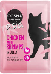 Cosma 6x100g Cosma Thai nedves macskatáp frissentartó tasakban - Csirke & garnélarák
