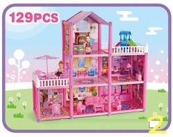 Magic Toys Építsd magad! babaház babával és kiegészítőkkel 129db-os játékszett MKL513293