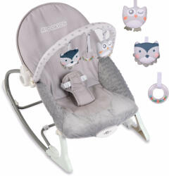 RicoKids Balansoar cu vibrații pentru copii Grey Owl Sezlong balansoar bebelusi