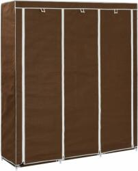 vidaXL Dulap cu bare și compartimente, maro, 150x45x175 cm, textil (282454) - comfy Garderoba