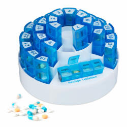  Gyógyszeradagoló doboz 1 hónapra kék-fehér 4 rekeszes 10037982