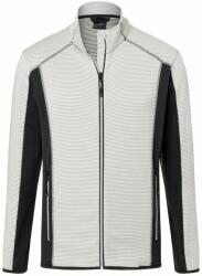 James & Nicholson Hanorac stretch de bărbați din fleece JN784 - Off-white / gri închis | L (1-JN784-1771537)