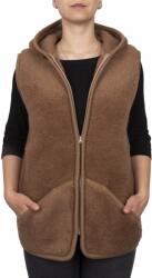 Vlnka Merino gyapjú mellény tevegyapjúval és kapucnival, barna ruházat méretei S