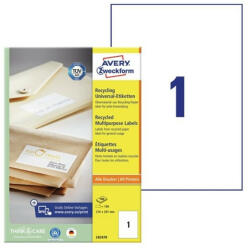 AVERY Etikett AVERY LR3478 210x297mm környezetbarát 100 címke/doboz 100 ív/doboz (LR3478) - papir-bolt