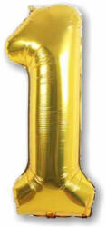 Partydeco Számos lufi 34" 86cm óriás Arany szám, számjegy 1-es (LUFI527601)