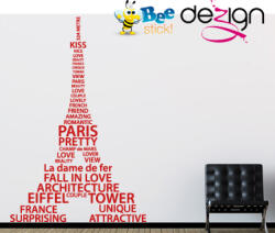 4 Decor Sticker Tour Eiffel en mots 2 - beestick-deco - 276,00 RON