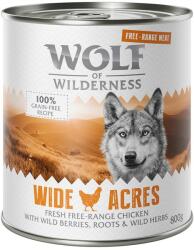 Wolf of Wilderness Wolf of Wilderness Pachet economic Adult "Free-Range Meat" 12 x 800 g - Wide Acres Pui crescut în aer liber