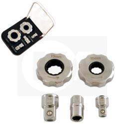 Laser Tools Racsnis fej készletben 10 és 13 mm + adapterek (LAS-5433) - alkatreszek