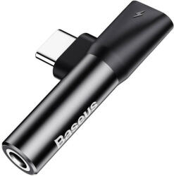 Baseus USB-C - Mini Jack 3, 5 mm + USB-C audioadapter (fekete)