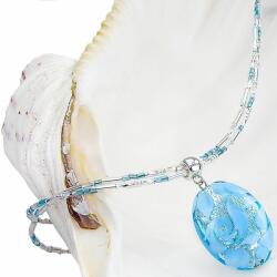 Lampglas Colier elegant Blue dantelă cu perla Lampglas cu argint pur NP4