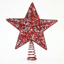 EUROLAMP csillag karácsonyfa tetejére, piros 30 cm