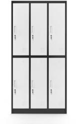 Jan Nowak® IGOR 945 | Fém öltözőszekrény antracit-fehér 6 rekeszes - lapraszerelt (945)