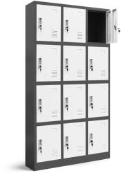 Jan Nowak® | MARCIN 12 rekeszes öltözőszekrény talapzattal / Antracit-fehér (948)