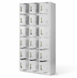 Jan Nowak® KAROL | 783 18 rekeszes öltözőszekrény talapzattal / Szürke színben (783)