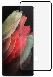 Temp-glass631274437 Samsung Galaxy S22 Ultra 5G fekete 3D-teljes (teljes felület ragasztó) lefedettséget biztosító karcálló, ütésálló kijelzővédő üvegfólia, 9H tempered glass, törlőkendővel (Temp-glas