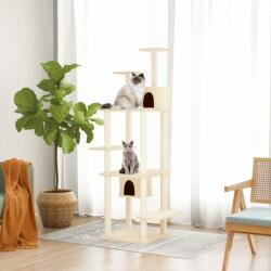 vidaXL Ansamblu de pisici cu stâlpi din funie de sisal, crem, 176 cm (171687) - comfy