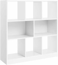 VASAGLE Könyvespolc, térelválasztó polc, 97, 5 x 100 x 30 cm, fehér (LBC52WT) - vasbutor
