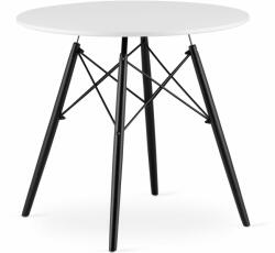  OSLO 80x80 fehér étkezőasztal fekete lábakkal - scandishop