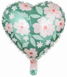 PartyDeco S. r. o Fólia lufi, szív tavaszi virágokkal, 45 cm