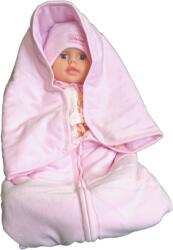 Alena Set Paturica Port Bebe , Caciulita - Botosei din catifea Dusty Pink (6427616241209) Lenjerii de pat bebelusi‎, patura bebelusi