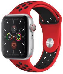 Utángyártott Apple Watch Sport szilikon óraszíj 38/ 40/ 41 mm - piros- fekete (OS-0217)