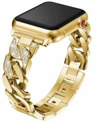 Luxury Apple Watch szíj (38/40/41/42mm(Series 10) Luxury V3 fém - gold (OS-0280)