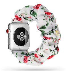 Utángyártott Apple Watch 42/ 44/ 45/ 49mm Frilly Szövet szíj, Virágos mintás (OS-0257)