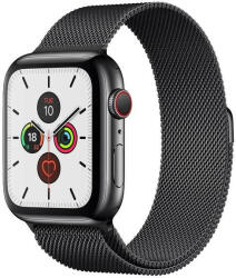 Utángyártott Apple Watch Elegáns Milánói Fém Szíj - fekete, (38/40/41/42mm(Series 10) (OS-0229)