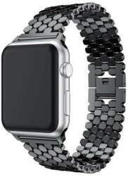 Utángyártott Apple Watch szíj 38/ 40/ 41 mm, rozsdamentes acél méhsejt - fekete (OS-0340)