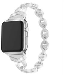 Utángyártott Apple Watch szíj 38/ 40/ 41 mm, Diamond rozsdamentes acél - ezüst (OS-0348)