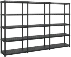 vidaXL Raft de depozitare 5 niveluri negru 274, 5x45, 7x185 cm, plastic (3059858)